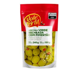 AZEITONA VERDE VALE FERTIL RECH C/ PIMENTAO DOY PACK 150G