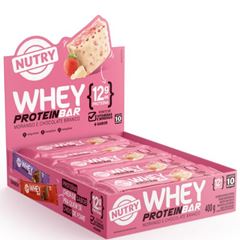 BARRA DE PROTEINA NUTRY WHEY MORANGO 10X40G