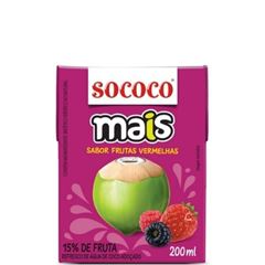 AGUA DE COCO MAIS FRUTAS VERMELHAS SOCOCO TP 24X200ML