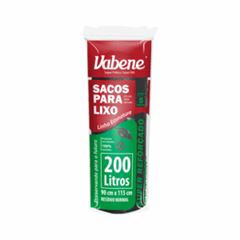 SACO P/ LIXO PRETO VABENE 200L ROLO C/ 5UN CX C/ 25