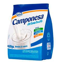 LEITE EM PO CAMPONESA DESNATADO INSTATANEO SACHE 12X500G