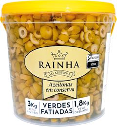 AZEITONA VERDE FATIADA RAINHA BD 1,8KG