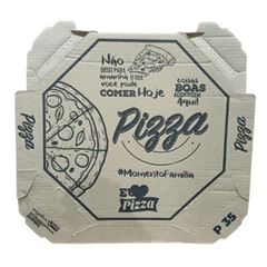 EMBALAGEM P/ PIZZA C/ IMPRESSAO 350X350X34 MARROM PCT 25UND