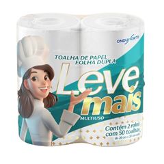PAPEL TOALHA  FOLHA  DUPLA  LEVE MAIS 12X2RLS  100FLS
