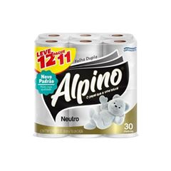 PAPEL HIGIENICO ALPINO FOLHA DUPLA NEUTRO(L12P11) 6X12 30M