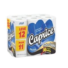 PAPEL HIGIENICO CAPRICE FOLHA DUPLA NEUTRO (L12P11) 6X12 20M