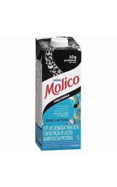 LEITE UHT DESNATADO ZERO LACTOSE PROTEÍNA MOLICO 12X1L
