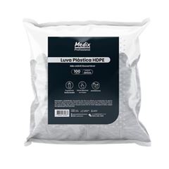 LUVA PLASTICA DESCARTAVEIS MEDIX  C/100UND