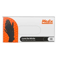 LUVA NITRILICA  PRETA MEDIX TAM. G  C/ 100UN