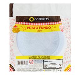 PRATOS PLAST DESC COPOBRAS FUNDO 12CM PRF-012 100X10UND