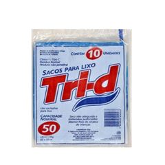SACO P/LIXO TRID AZUL 50LT 24X10