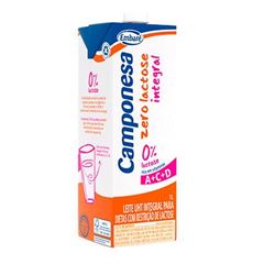 LEITE UHT CAMPONESA ZERO LACTOSE INTEGRAL 1LITRO