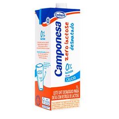 LEITE UHT CAMPONESA ZERO LACTOSE DESNATADO 1LITRO